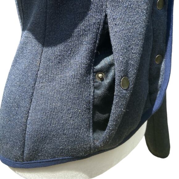 FITS Kelly Sweater Knit Navy Blue Snap Closure Equestrian Small - Picture 6 of 8